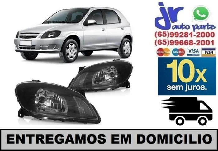 Par Farol Celta 2007 a 2015 Máscara Negra Foco Simples 
