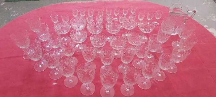 Conjunto de copos de cristal húngaros ano 1930