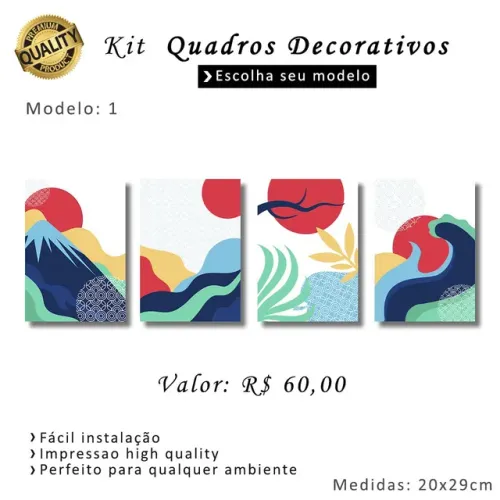 Kit Quadros Decorativos em MDF 01