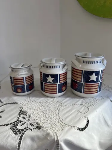 Jogo Cerâmica Potes de Mantimentos Importado !