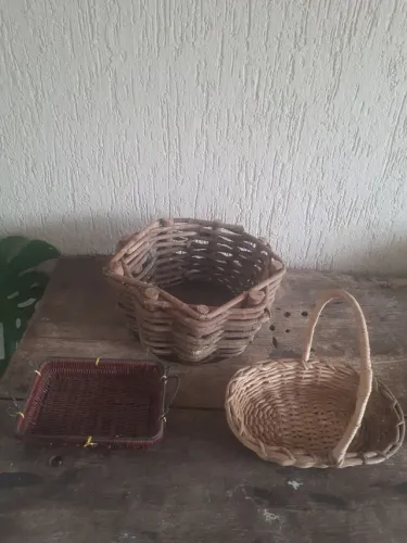 Cestas Vime Junco Bambu Cipó Palha Rattan