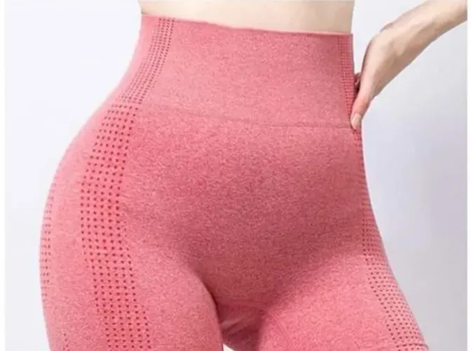 Shorts Feminino Academia Zero Transparência Cintura Alta Rosa