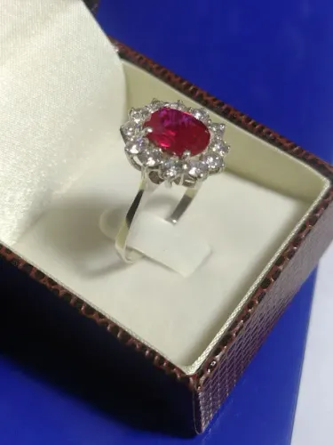 Anel Prata 950 Pedra Zircônia