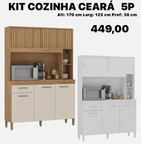 Kit cozinha Ceará ripado 5 portas - ENTREGA HOJE !!! 