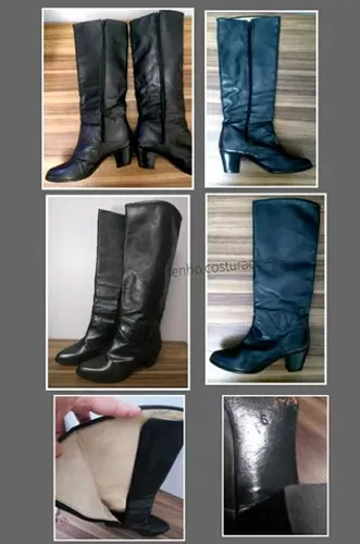 BOTA CANO LONGO COURO LEGÍTIMO TAM 36