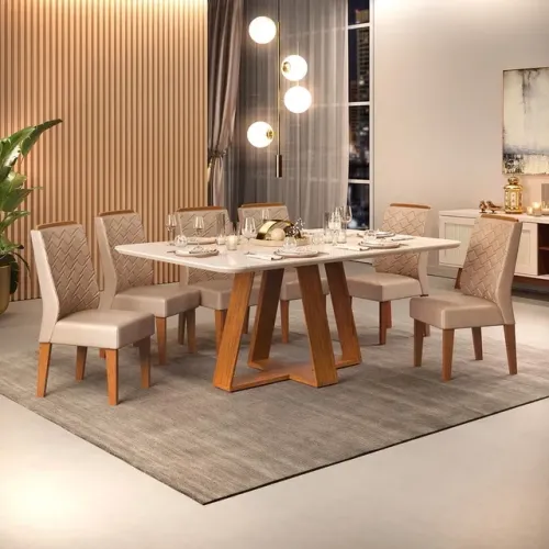 Conjunto de mesa com 6 lugares