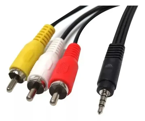 Cabo Audio E Video P2 P3 3 Rca  Para Celular 1,5m