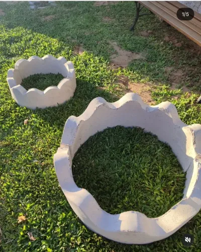 Anéis de concreto decorativos para jardim