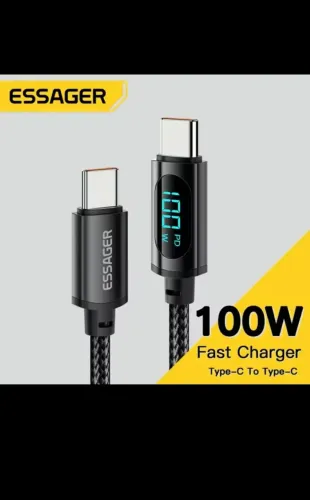Cabo USB-C para USB-C 100W com Display Digital - ESSAGER