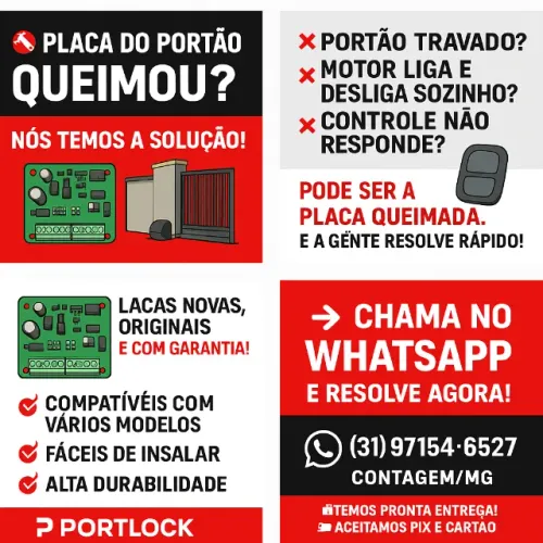 PLACAS PARA MOTORES DE PORTÃO ELETRÔNICO