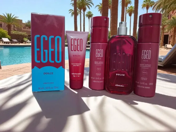 Combo Egeo Dolce- Colônia, Body Spray (2un) e Creme de Mãos-Perfume 