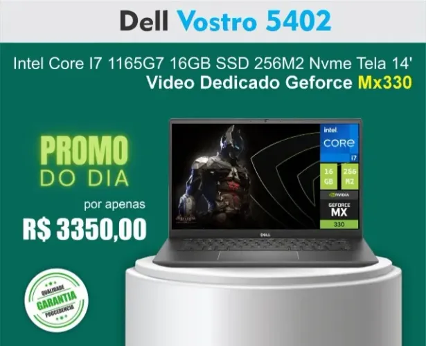 Notebook Dell 5402 Core i7 11° + 16 gb + Ssd 256 Nvme