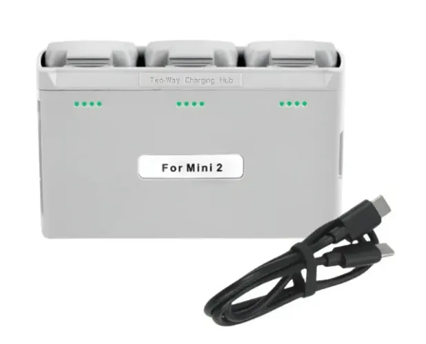 Carregador Inteligente Para 3 Baterias Drone Dji Mini 2 E Se