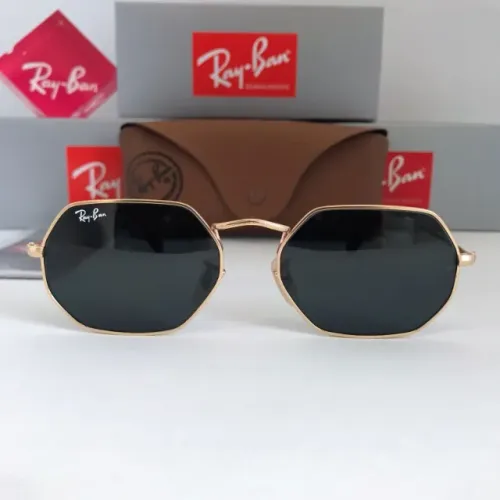 Óculos de sol ray-ban octagonal tradicional lentes de cristal