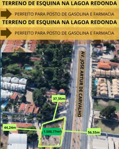 Terreno de esquina na Lagoa Redonda - 1.506m² 