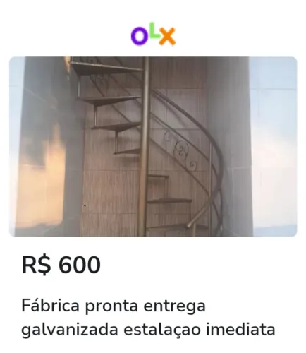Escada caracol é reta galvanizada ligou chegou 