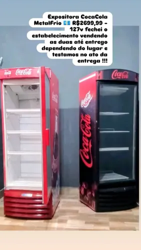 Expositoras Da CocaCola MetalFrio 127v Porte Grande 500L pra cima , entregamos para você!
