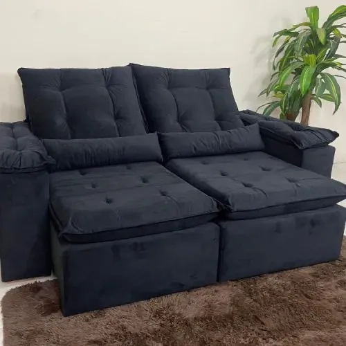 Sofá Retrátil Reclinável Atenas 2.00m Super Pillow l65