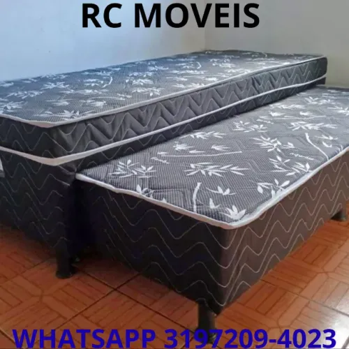Cama Box Solteiro Bibox com Cama Auxiliar - Colchão D33 (88x1.88)