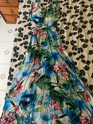 Vestido longo estampado floral