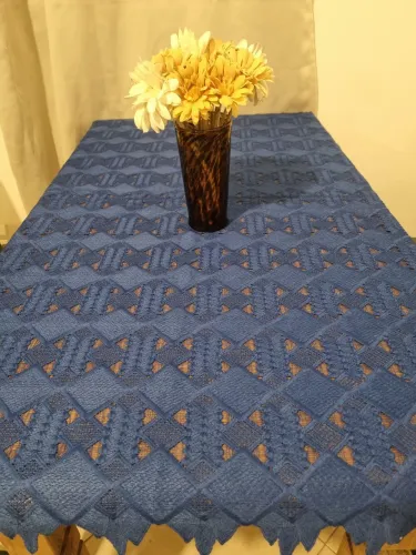 Linda toalha de mesa azul