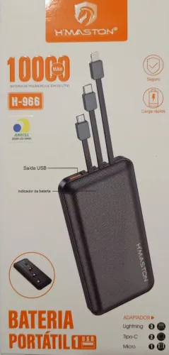 Carregador Portátil 10.000 mAh H'maston Pró . alta capacidade !! Promoção $