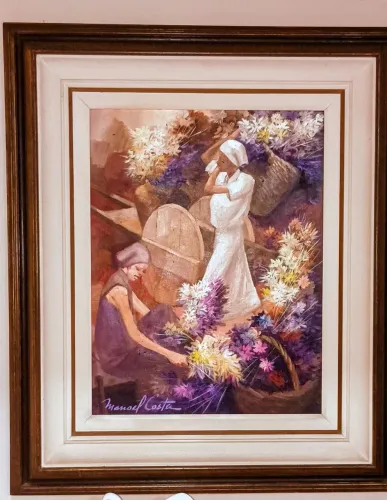 Óleo sobre tela Floristas Manoel Costa 50x70