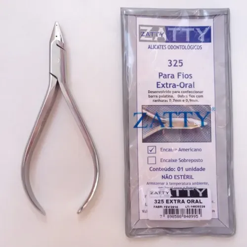 Ref.325 Alicate Ortodôntico Zatty 325 p/ Aeb arco extra bucal instrumental Odontológico
