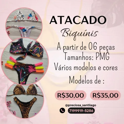 Atacado de Biquínis - A partir de 06 peças R$30,00 e R$35,00