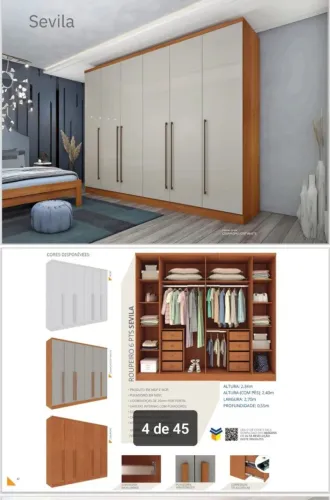 Guarda-roupa casal tcil super espaçoso 
