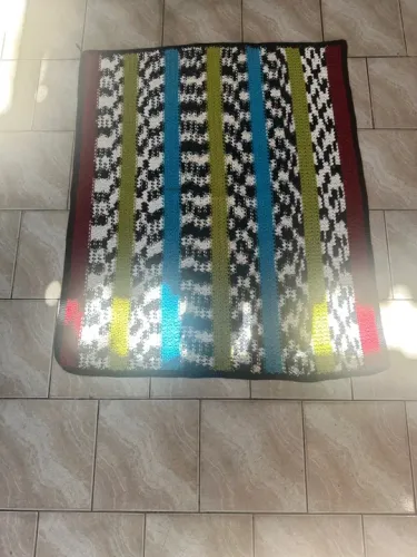 Tapete croche barbante barroco 1,00x1,20 Estampa Geométrica aceito cartao