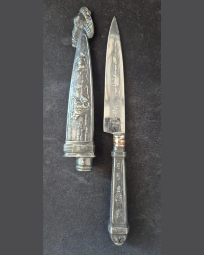 Antigo Punhal Faca Alpaca Souvenir 