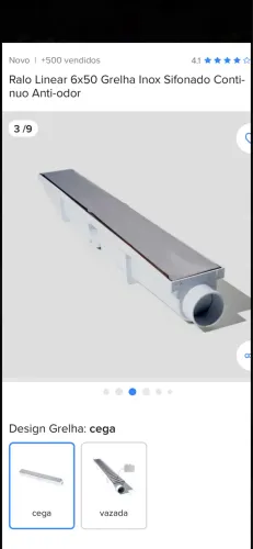 Ralo Linear Inox 50X6 Piscina banheiro,pátio 