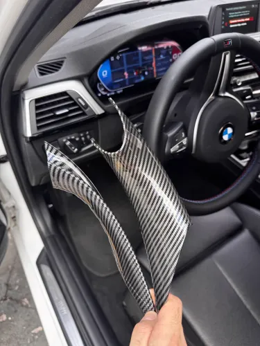 CAPA DE PUXADOR PORTA INTERNO BMW -  CARBONO PREMIUM