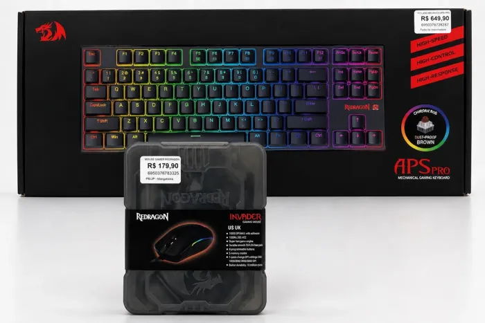Kit Redragon (teclado + mouse): R$ 570,00