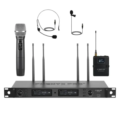 Sistema de Microfone sem fio duplo com Tecnologia True Diversity PTU-2U-1H1B