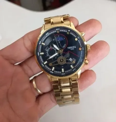 Relógio Nibosi Dourado(leia a descrição)