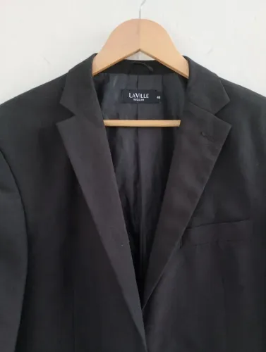 Paletó masculino preto, tamanho 48