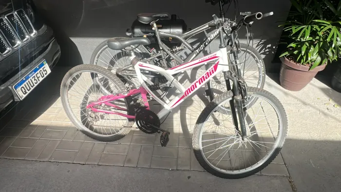 2 bicicleta mormaii aro 26 fullsion + suporte brinde