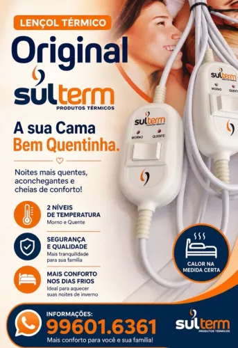 LENÇOL TÉRMICO SULTERM O ORIGINAL E CERTIFICADO INMETRO. TODOS TAMANHOS E MODELOS.