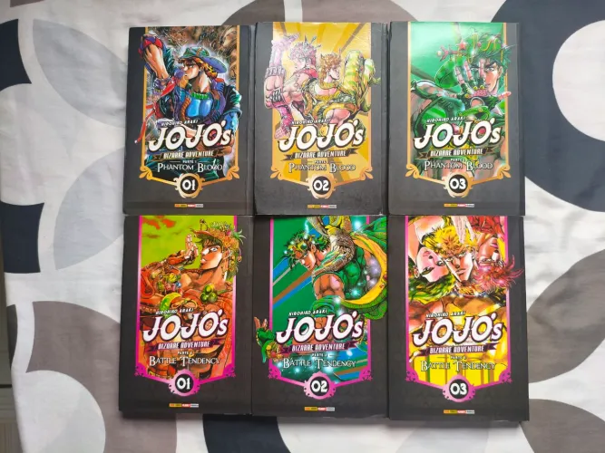 Mangá JoJo's Bizarre Adventure - 6 Volumes (Parte 1 Completa + Parte 2)