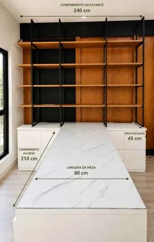 Estante com mesa para consultórios ou escritório