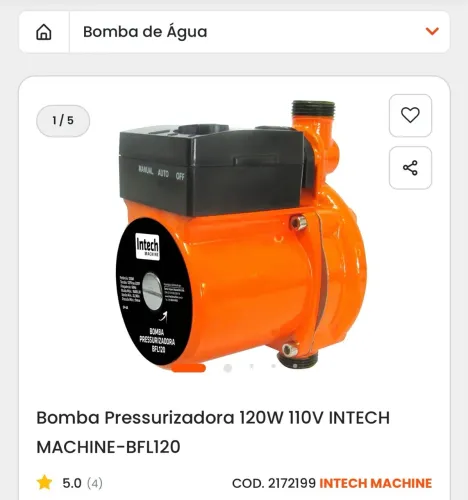 Bomba de água pressurizadora