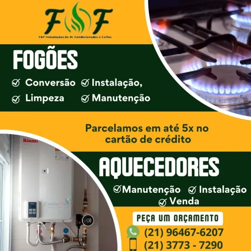 Instalação de fogão e aquecedores