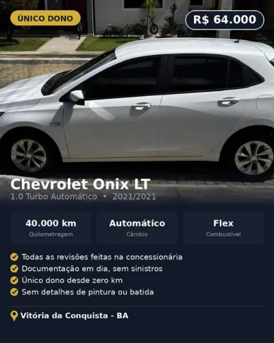 Chevrolet Onix Hatch LT 1.0 12V TB Flex Aut. 4P 2021