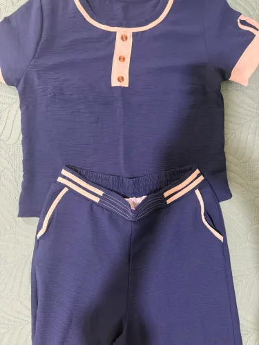 Conjunto de calça e blusa azul marinho M