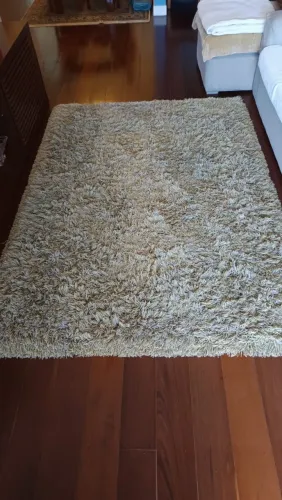 Tapete Felpudo Grande Bege - Pelo Alto