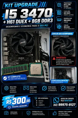 KIT UPGRADE I5 3470 + 8GB RAM + H61