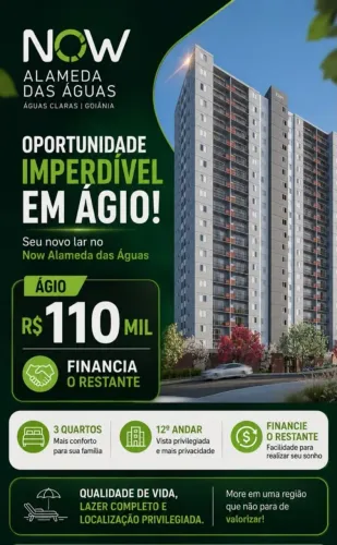 APARTAMENTO NOW ALAMEDA DAS AGUAS DE FRENTE O SHOPPING PASSEIO DAS AGUA