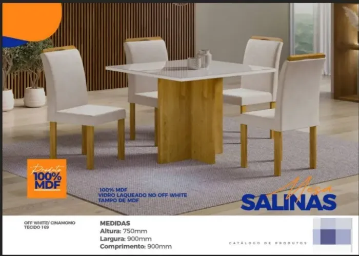 Conjunto para sala de estar 100% MDF Tecido suede tampo de vidro